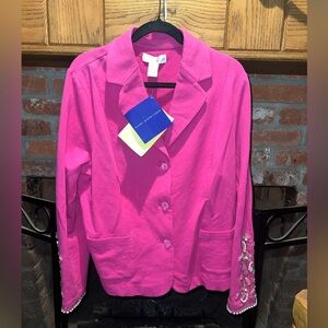 NWT Susan Graver Embellished Ponte Blazer